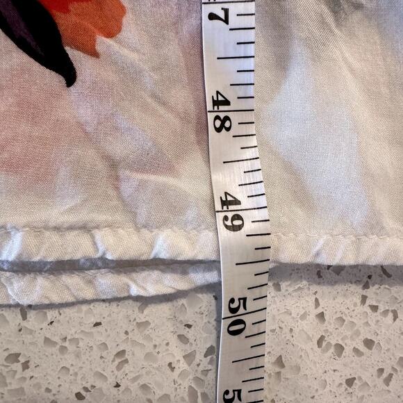 Volcom Floral Halter Maxi Dress XS White Orange Backless Boho, Resort, Beach - Picture 9 of 9